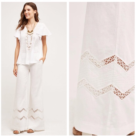 Anthropologie Pants - HP⚡️Elevenses Openwork Wide Leg Pants/NWT